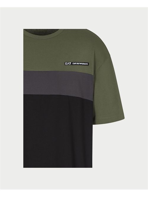 T-shirt girocollo uomo EA7 a blocchi di colore EMPORIO ARMANI EA7 | 7M000935-AF16548U8100